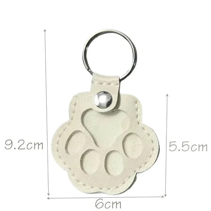 Pet Hair Commemorative Keychain Pu Leather Cat And Dog Fur Souvenir Keychain Dog Paw Pendant Pet Hair Storage Pendant Decoration