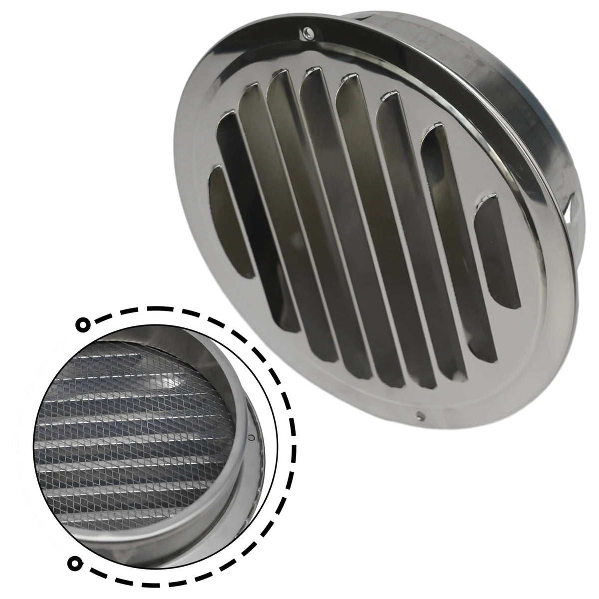 70-300mm Round Stainless Steel Vent Grille Exterior Wall Duct Ventilation Tool Hood Exterior Wall Duct Ventilation Tools