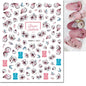 3d Nail Art Decals Elegant White RoyalBlue Roses Flowers Adhesive Sliders Nail Stickers Decoration For Nail Manicure