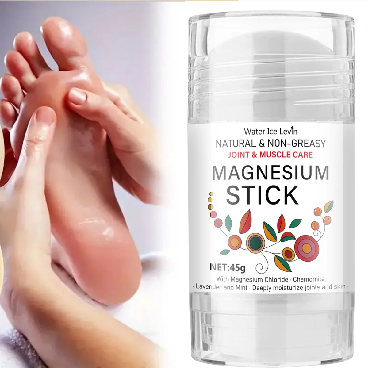 Magnesium Stick for Joint & Muscle Care - Natural, Non-Greasy with Chamomile & Lavender, Deeply Moisturizes