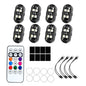 1-8pcs Wireless LED Strobe Lights Car Decor Atmosphere Light 8 Colors Rechargeable Led Lights Anti-Collision LED Warning Light