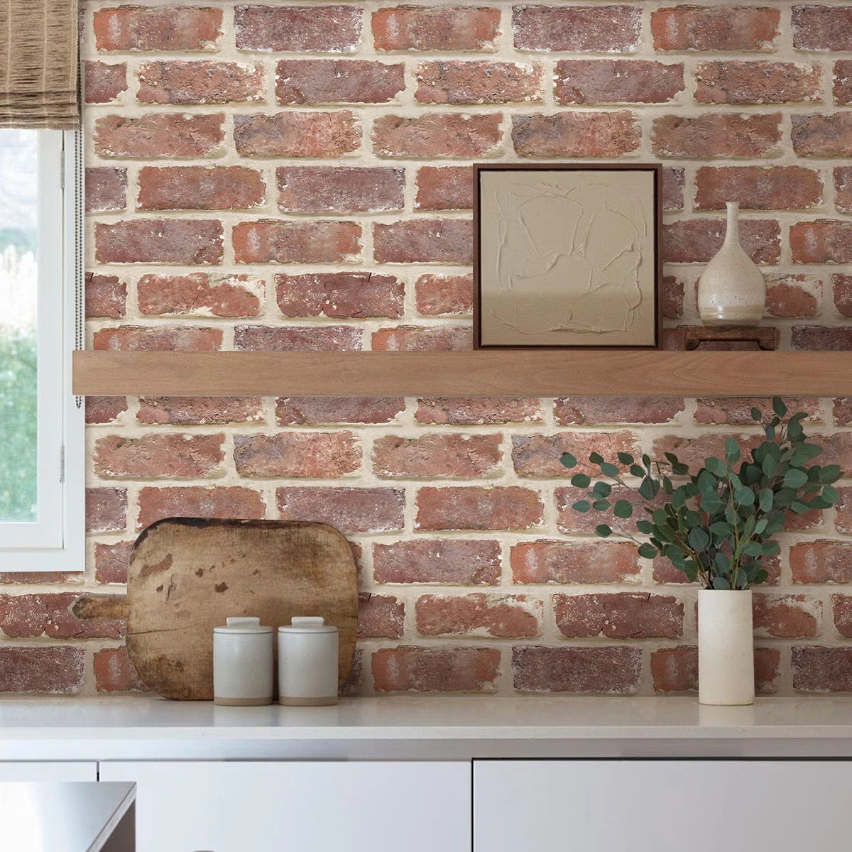 10 Pcs 3D Wall Panels Peel and Stick, 3D Brick Wall Stickers, Adhesive Tile Backsplash Kitchen, Bathroom Decoration