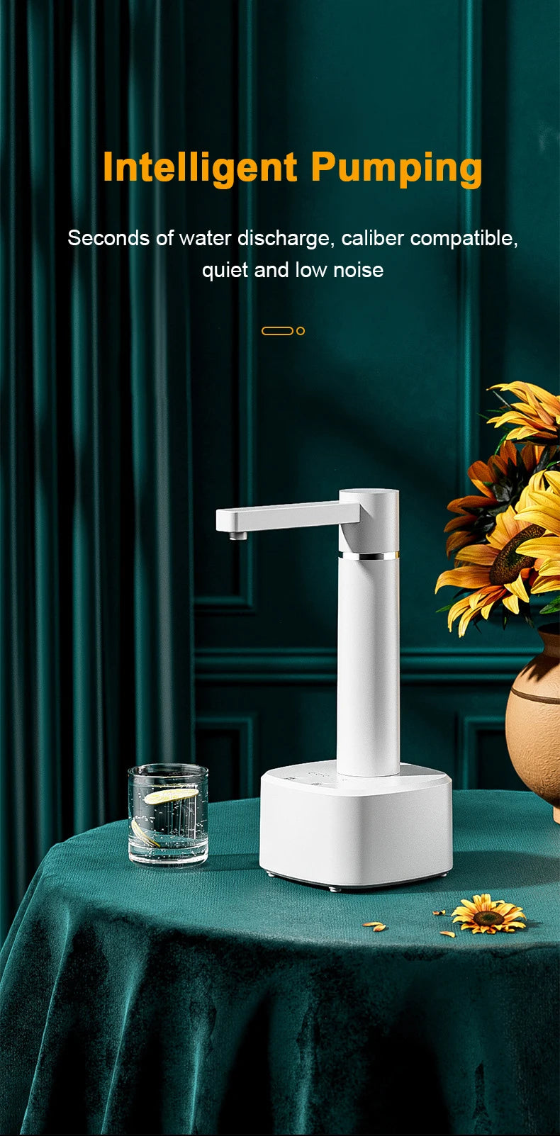 Electric gallon pump desktop water dispenser, rechargeable water bottle pump, automatic water dispenser