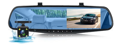 4.3 Inch 1080P Night Vision Camera Dual Lens DVR  Rearview Mirror Dashcam Car Dvr Dash Camera Car Video Recorder Auto Bluck Box