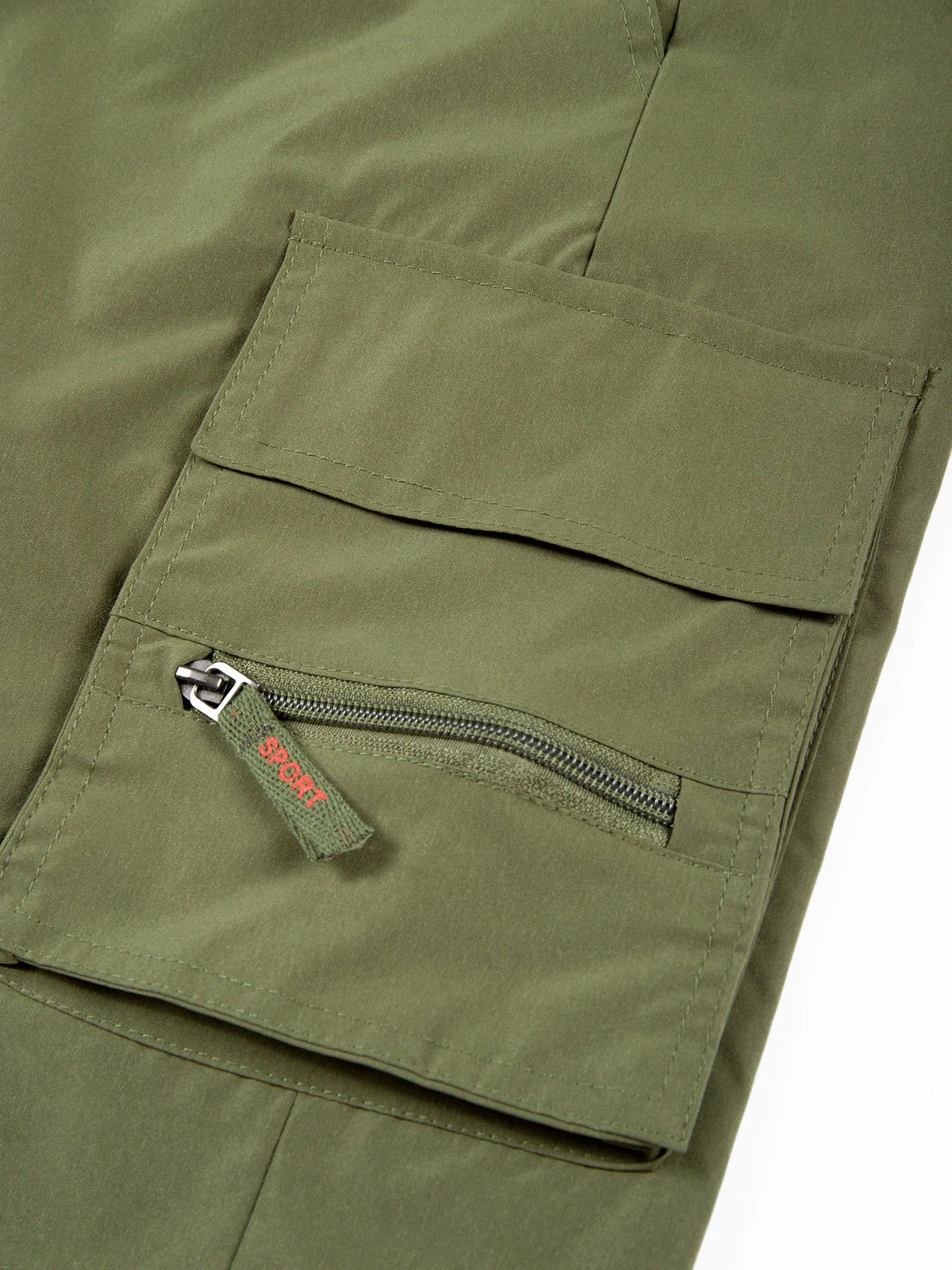 Men's Straight Cargo Shorts Lightweight Breathable Solid Color Drawstring Waist with Zipper Pockets Casual Summer Short Pants