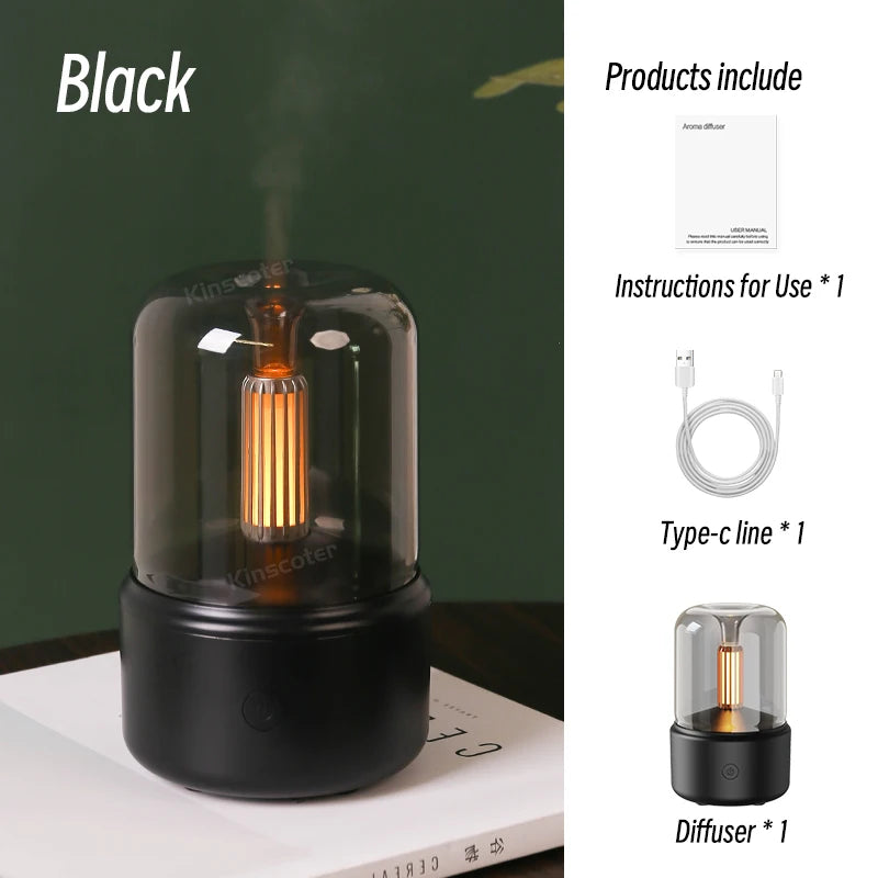 KINSCOTER Mini Aromatherapy Diffuser USB Air Humidifier Essential Oil Night Light Cold Mist Maker Sprayer for Home Bedroom