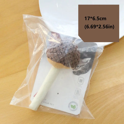 New Simulated Cat Chew Mushrooms Shape Soft Interactive Cat Bite-resistant Non-toxic Realistic Mushroom Cat Interactive Play