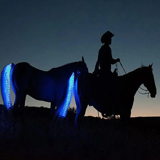 LED Horse Tail Trappings Night Riding Safe Equestrian Flashing Light Bar Harness Equipment Outdoor Sports Horse Tail Decor