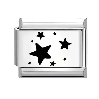 Laser Engraving Piano Heart Star Wings NO.7 Lips Italian Charm Links Fit 9mm Bracelet Stainless Steel Men Women DIY Making Gifts