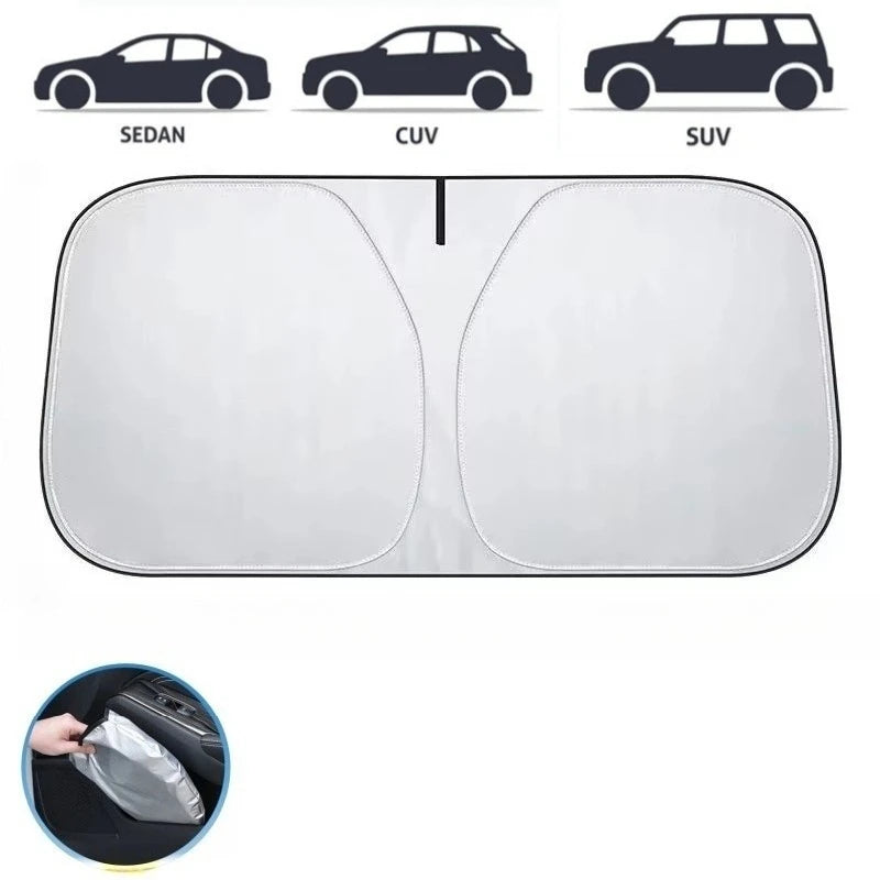 Car Windshield Sun Shade Cover Foldable Visor Protector Interior Anti UV Sun Windscreen Folding Parasol Car Accessories