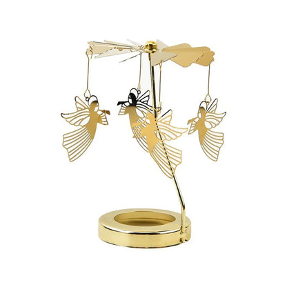 Metal Rotating Candle Holder Heat-Powered Rotation Elegance Style Spinner Carousel Rotating Mechanism Tea Light Holder