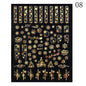 1PCS New Christmas Decorations 2023 New Year Nail Stickers Press on Nails Laser Snowflake Christmas Tree 3D Nail Decal