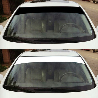 135x21CM Car Front Windshield Vinyl Waterproof Banner Stripe Decals Anti UV Heat Control Auto Window Visor Stickers Black/White