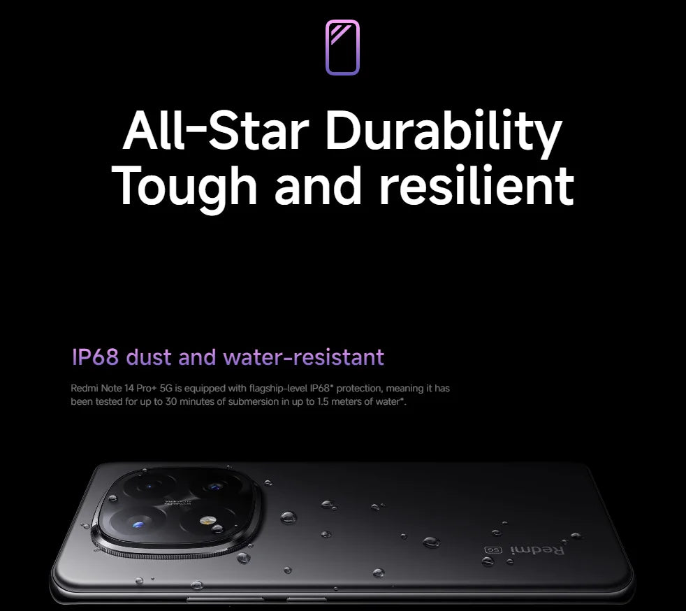 NEW Global Version Xiaomi Redmi Note 14 Pro Plus 5G Smartphone Snapdragon® 7s Gen 3 NFC 6.67” AMOLED 120Hz 5110mAh 120W Fast Charging 200MP