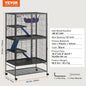 SucceBuy 64.6" Rolling Metal Ferret Cage Large 4-Tier Critter Nation Cage Small Animal Cage for Rats Hamster Guinea Chinchilla