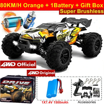 4WD Remote Control Car Off Road 4x4 RC Car High Speed Buggy Truck Super Brushless 50 or 80KM/H Fast Drift Racing Toy Gift