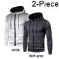 2023 Autumn and Winter New European and American Solid Color Fleece Sweater Pants Men's Casual Zipper Sports Hat Set