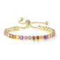 Adjustable Colorful Birthstone Tennis Bracelets for Women 4MM Crystal Bangle Female Hand Chain Trend Jewelry Accessories H133