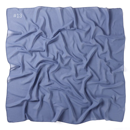 90*90cm Square Chiffon Hijab Scarf Women Solid Color Muslim Soft Head Scarf Islamic Shawls and Wraps Headband Musulman Scarves