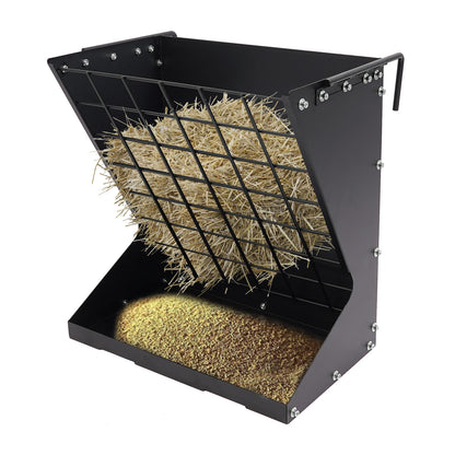 Heavy Duty Metal Country Manufacturing Wall Mount Combo Horse Feeder Goat Sheep Hay Rack Livestock Feeder Distance Adjustable