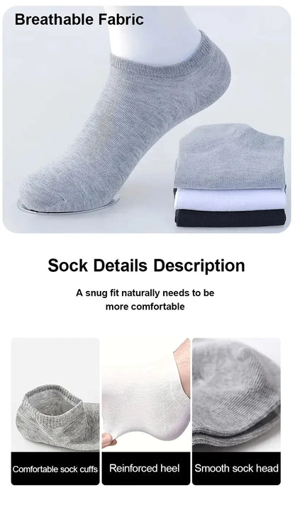 5/10/40Pairs Summer Solid Low Cut Ankle Socks Men Women Sports Socks Odor Proof Sweat Absorbing Sock Male lady Hosiery