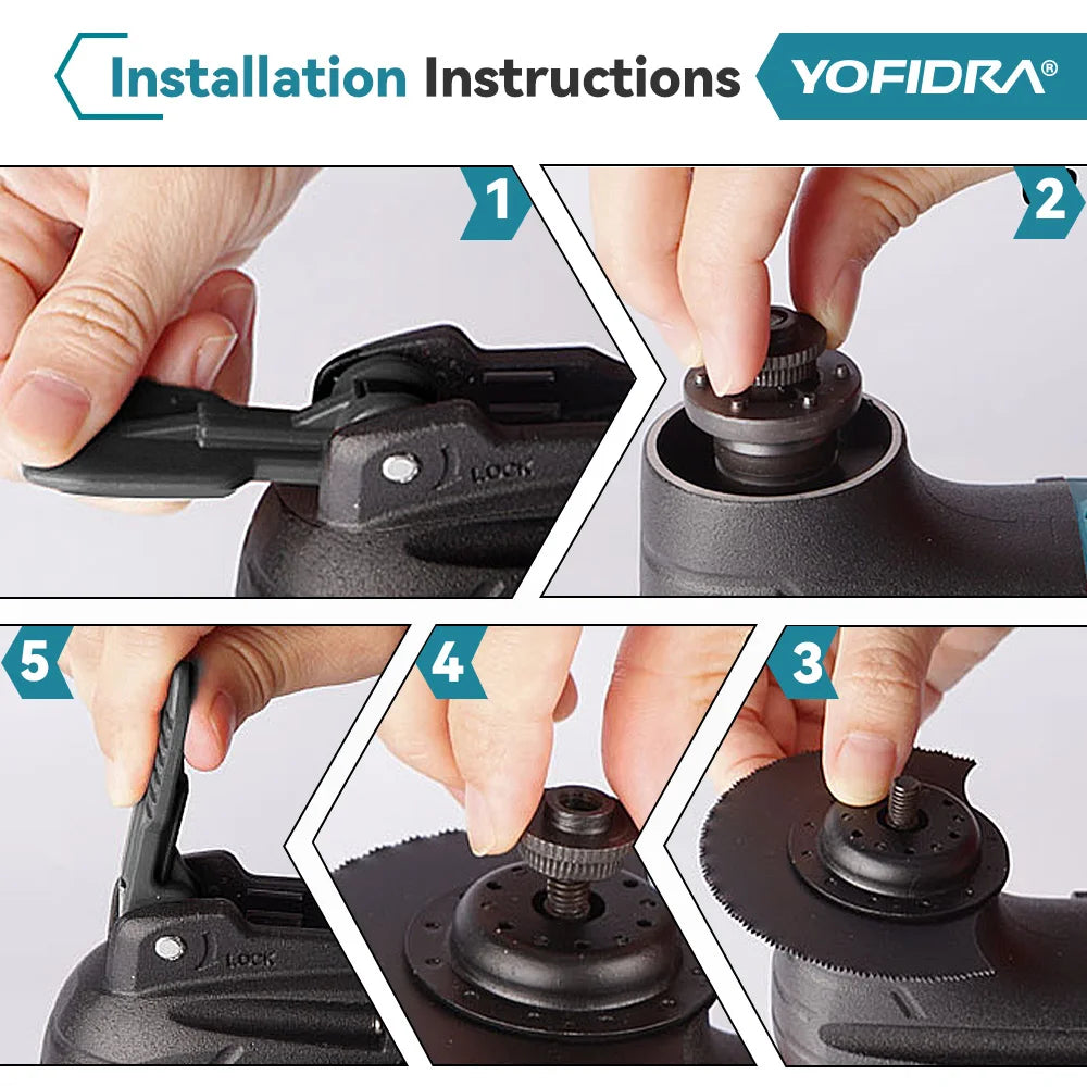 YOFIDRA 6 Gears Electric Saw Oscillating Multi Function Tool Cordless Trimmer Shovel Woodworking Cutting Machine For Makita 18-21V Battery Pin