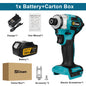 688N.m 1/4'' Brushless Electric Screwdriver Cordless Screwdriver Electric Drill Impact Driver Kit for Makita 18V Battery Pin
