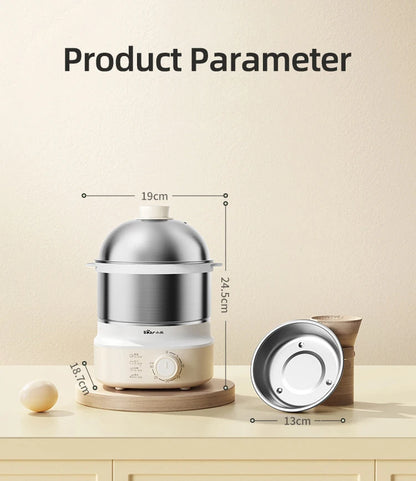 360W Electric Egg Boiler Breakfast Machine Multicooker Steamer Automatic Egg Cookers Home Egg Custard Steaming Cooker with Timer