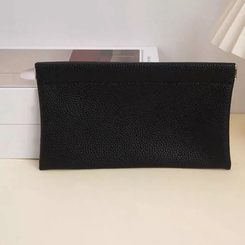 Self‑Closing Artificial Leather Long Wallet Passport Driver's License ID Holder Headphone Data Cable Storage Cash Pouch