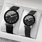 1/2PCS Fashion Couple's Watches Leather Strap Wristwatch Men Women Casual Arabic Dial Quartz Watches (Without Box)