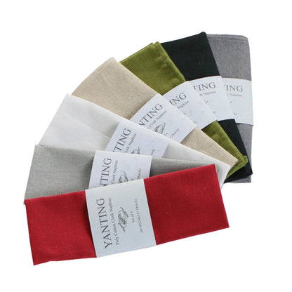 6pcs Cloth Napkins 30X45CM Orange Cotton Polyester Blend Kitchen Washable Dinner Reusable Napkins Wedding Party Table Decoration