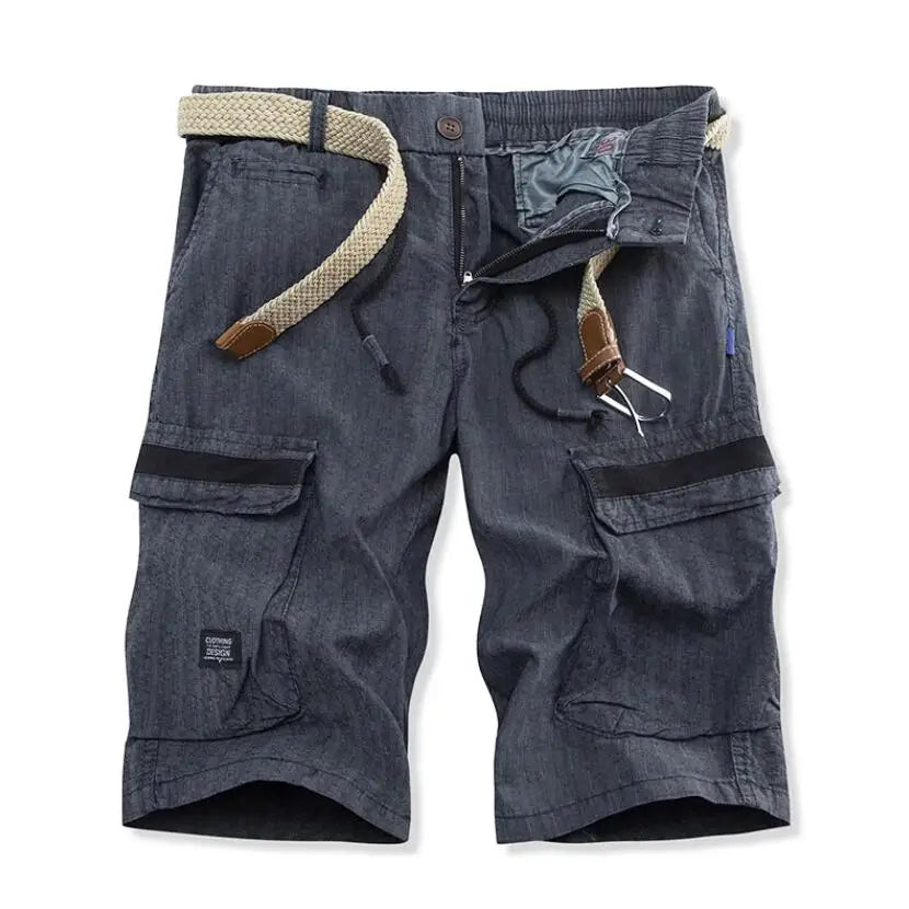 Men Summer Cargo Shorts Casual Tool Shorts High Quality Man Summer Military Multi Pocket Pants Loose Cargo Pants No belts 38