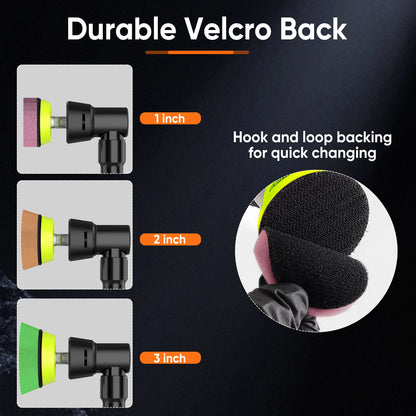 12V Cordless Mini Car Polisher RO/DA Micro Scratch Remover 6000RPM Cordless Detail Polisher with 5-Speed and Polishing Pads