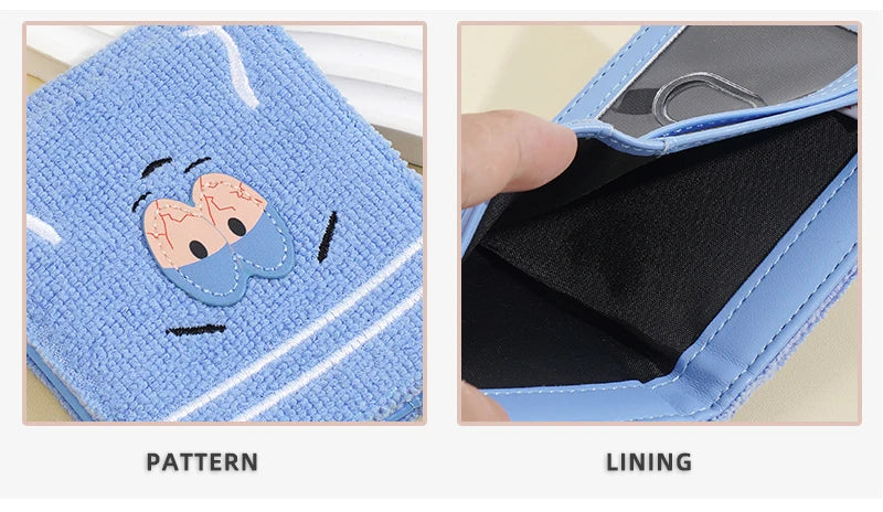 Plush Cartoon Wallet for Women Soft Fuzzy Surface with Zip PU Leather Coin Purse Closure Cute Casual Gift for Girls