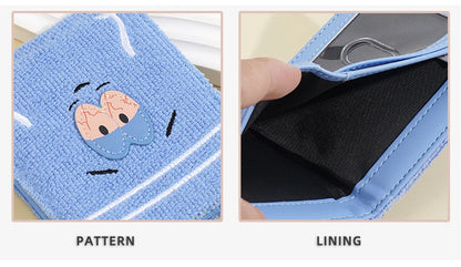 Plush Cartoon Wallet for Women Soft Fuzzy Surface with Zip PU Leather Coin Purse Closure Cute Casual Gift for Girls