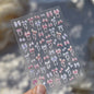 Shell Light Nail Stickers Small Fresh White Bow Ribbon Nail Charms Stickers Self Adhesive Nails 3D Decorations Parts DIY Decals