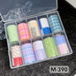 10 Rolls New Design Fresh Nail Foils for Transfer Paper Sticker Plaid Sliders Denim Nails Wraps DIY Bowknot Nail Art Decorations