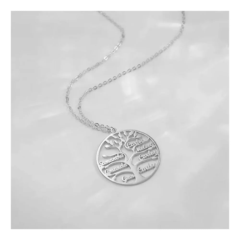Custom Tree of Life Necklace Personalized Name Multiple Name Family Member Stainless Steel Necklace Mother's Day Gift For Mom