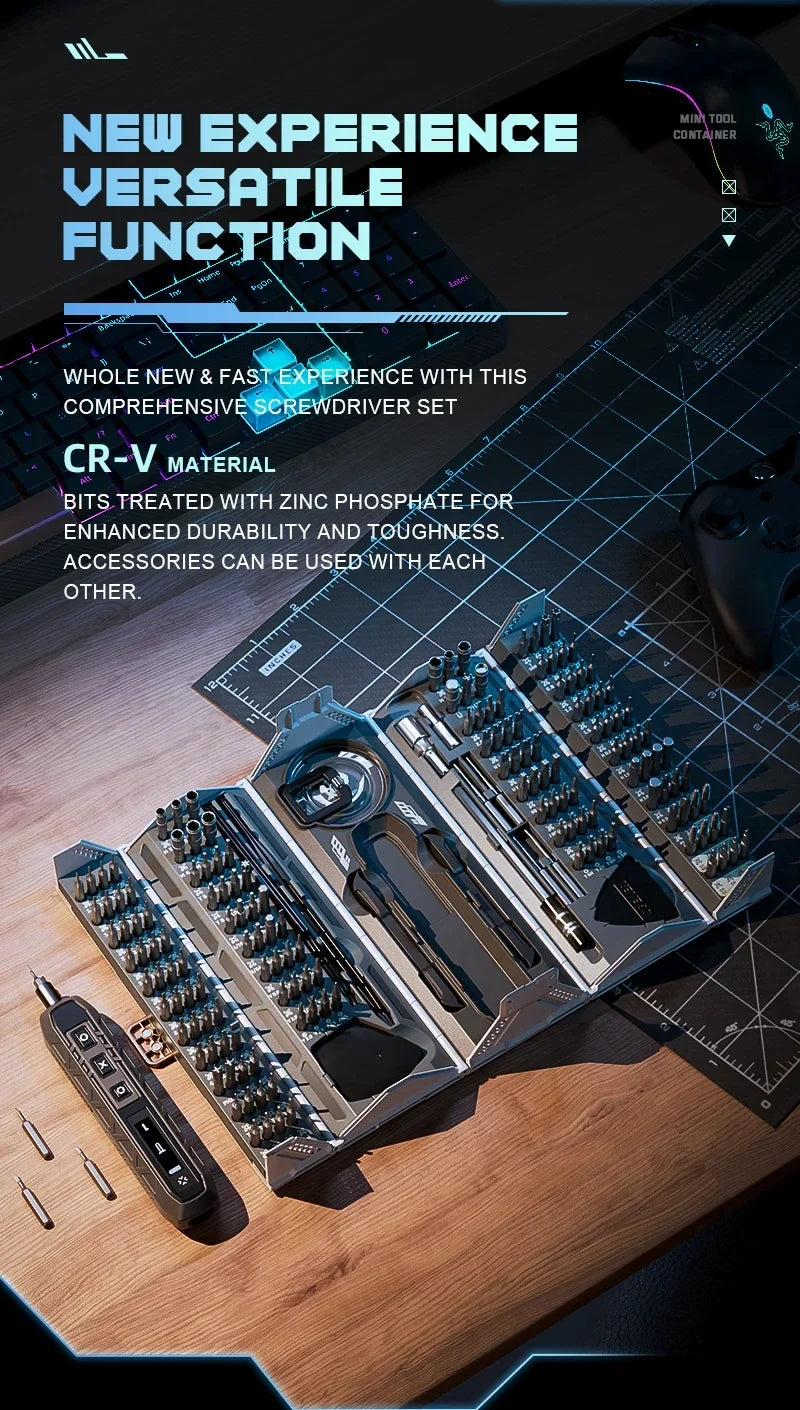 180 in 1 Precision Electric Screwdriver Set Magnetic Torx Hex Bits Repair Tools Power LED Equipment Power Tools Box Men Gift