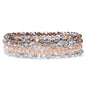 4Pcs/set Shinning Crystal Beads Elastic Bracelet Bohemian Faceted Colorful Crystal Glass Beaded Bracelet Bangles Set For Women