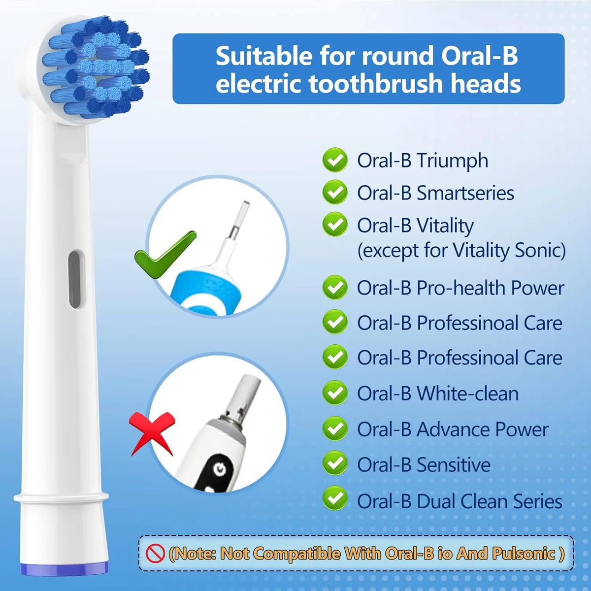 4/8/12/16/20 Pack Sensitive Gum Care Soft Bristle Replacement Brush Heads Compatible with Oral B Braun Electric Toothbrush