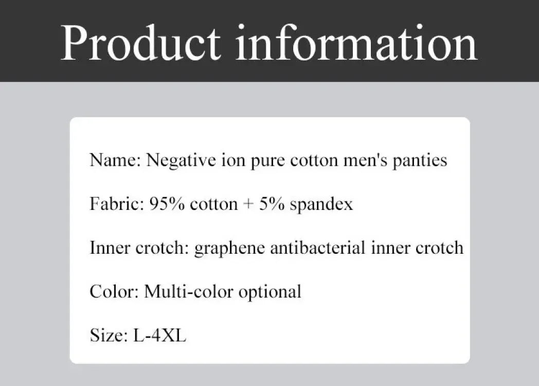 Men’s Boxer Shorts Non-Marking Mid Waist Anion Technology Comfort Underwear Breathable Massage Design Black Men’s Underpants