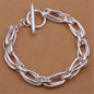 Hot 925 Sterling Silver Cute Buckle Side Chain Solid Bracelet for Women Men Charm Party Gift Wedding Fashion Jewelry
