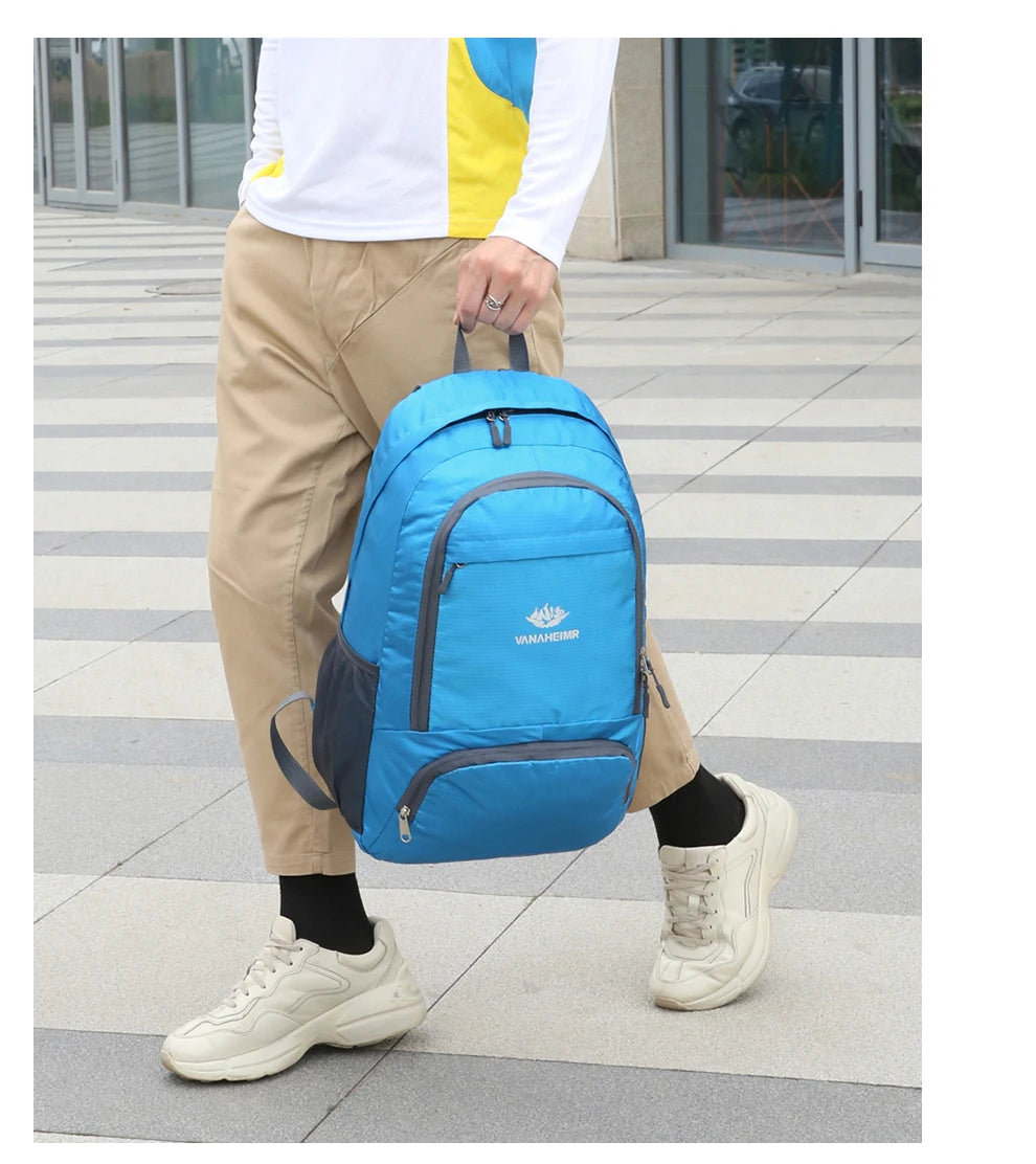 23L Packable Backpack Foldable Ultra Light Outdoor Duffle Bag Big Folding Knapsack Hiking Travel Rucksack Mountaineering Daypack