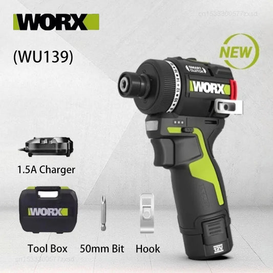Worx WU139 Cordless Driver Drill Brushless Electric Impact Screwdriver Rechargeable Metal Chuck High Torque DIY Power Tools