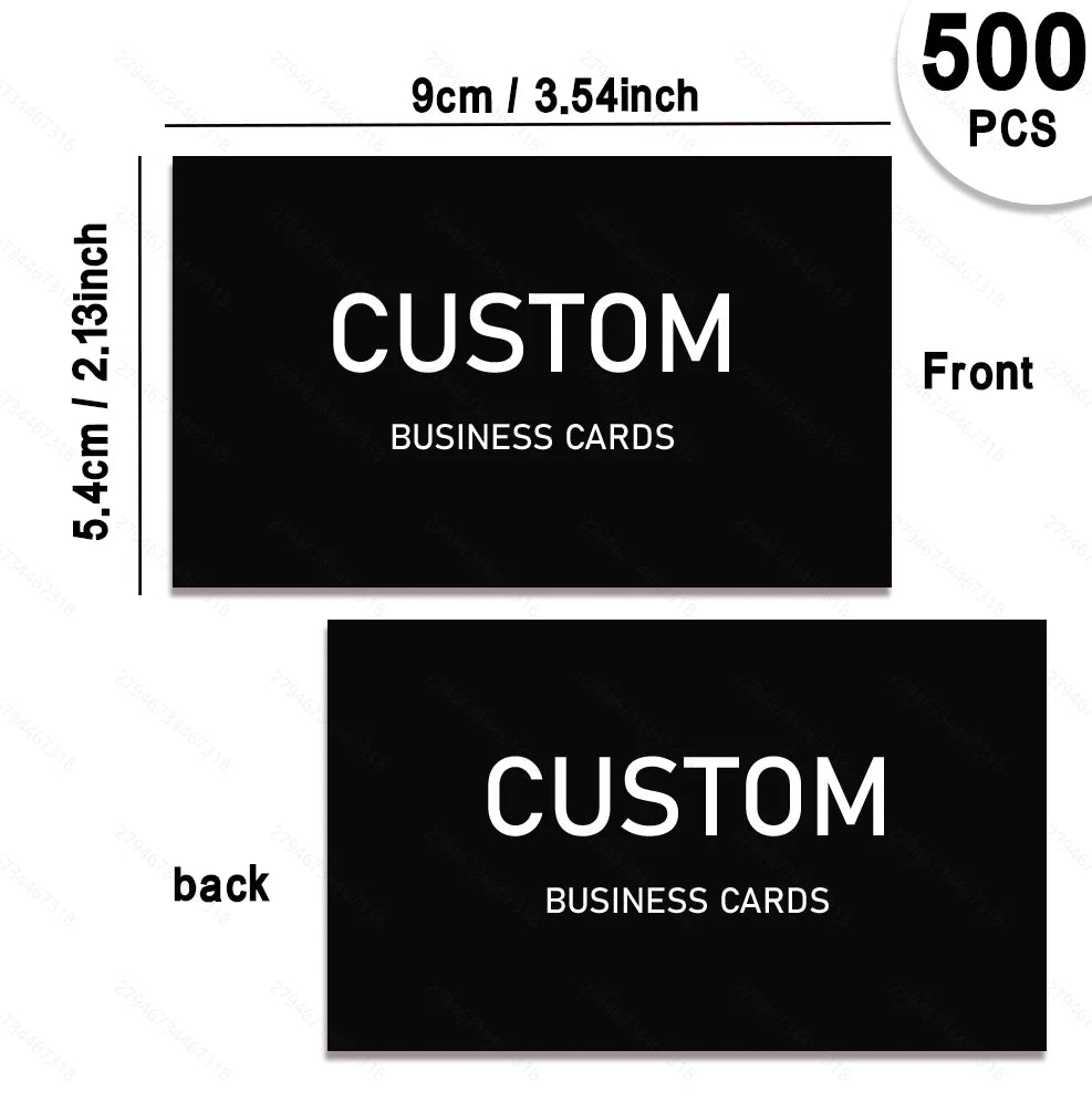 200/500/1000pcs Customizable Cards, Personalized Business Cards with Acrylic Storage Box, Matte Film Thank You Invitations