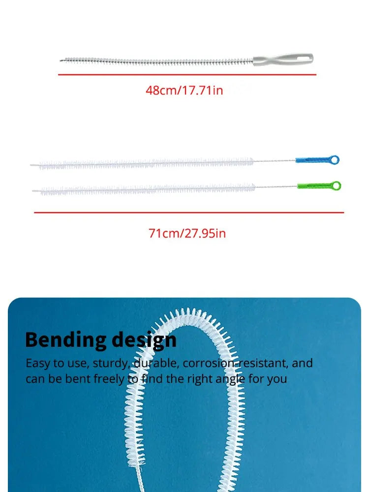 Pipe Dredging Brush Bathroom Sewer Hair Remove Sink Cleaning Brush 48/71cm Drain Cleaner Bendable Flexible Cleaning Tools