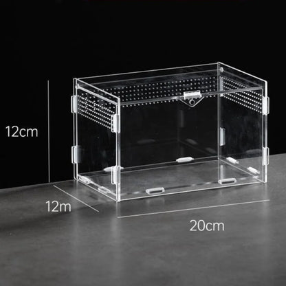 New Acrylic Reptile Habitat Anti-Escape Clear Spider Feeding Case Multiple Size Arboreal Small Pet Cage for Chameleon Clear