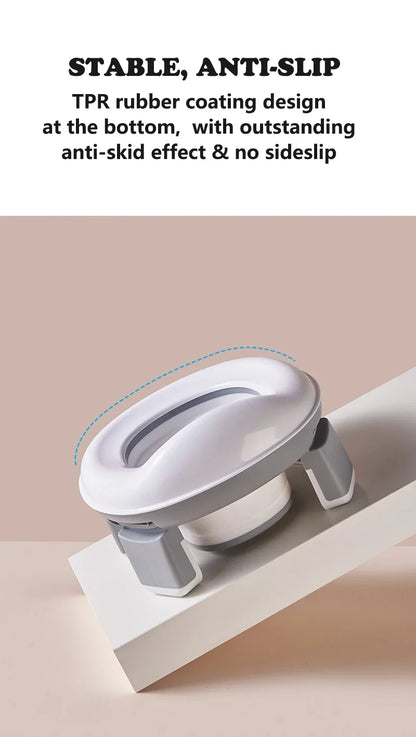 3 in 1 Travel Toilet Seat Foldable Blue Children Potty With Bags Baby Pot Portable Silicone Baby Potty Training Seat