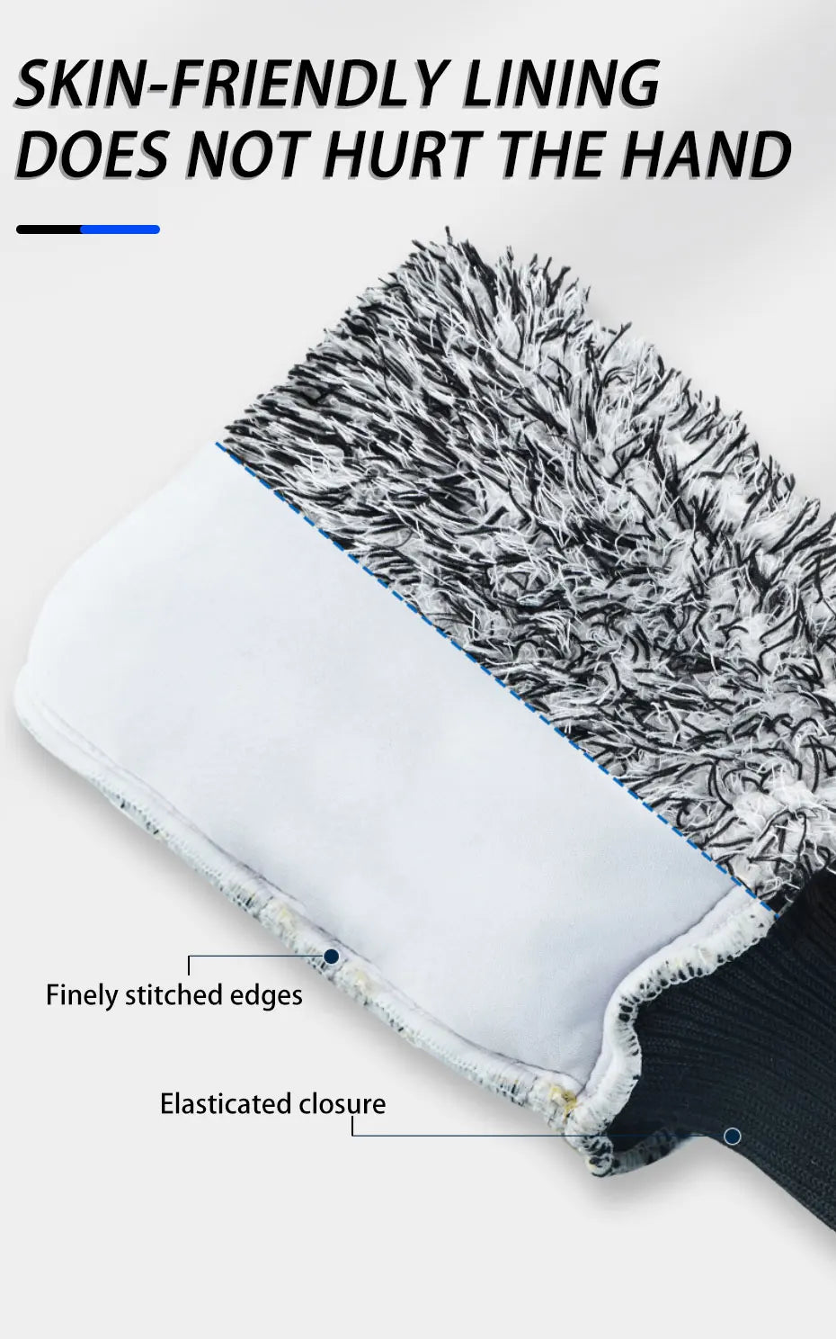 SEAMETAL Microfiber Car Wash Brush Cleaning Gloves Plastic Handle Wheel Brush Double-Side Absorbent Clean Glove Car Washing Tool